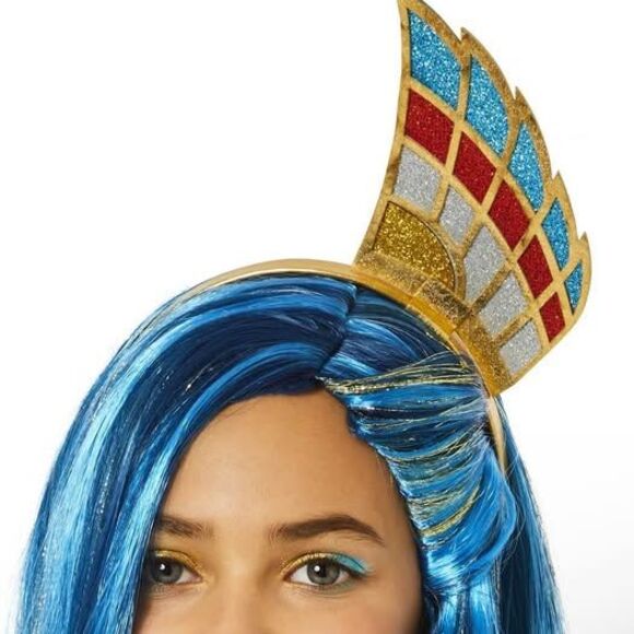NEW Girls Monster High Cleo De Nile Halloween Costume Wig W/ Tiara - Picture 2 of 4
